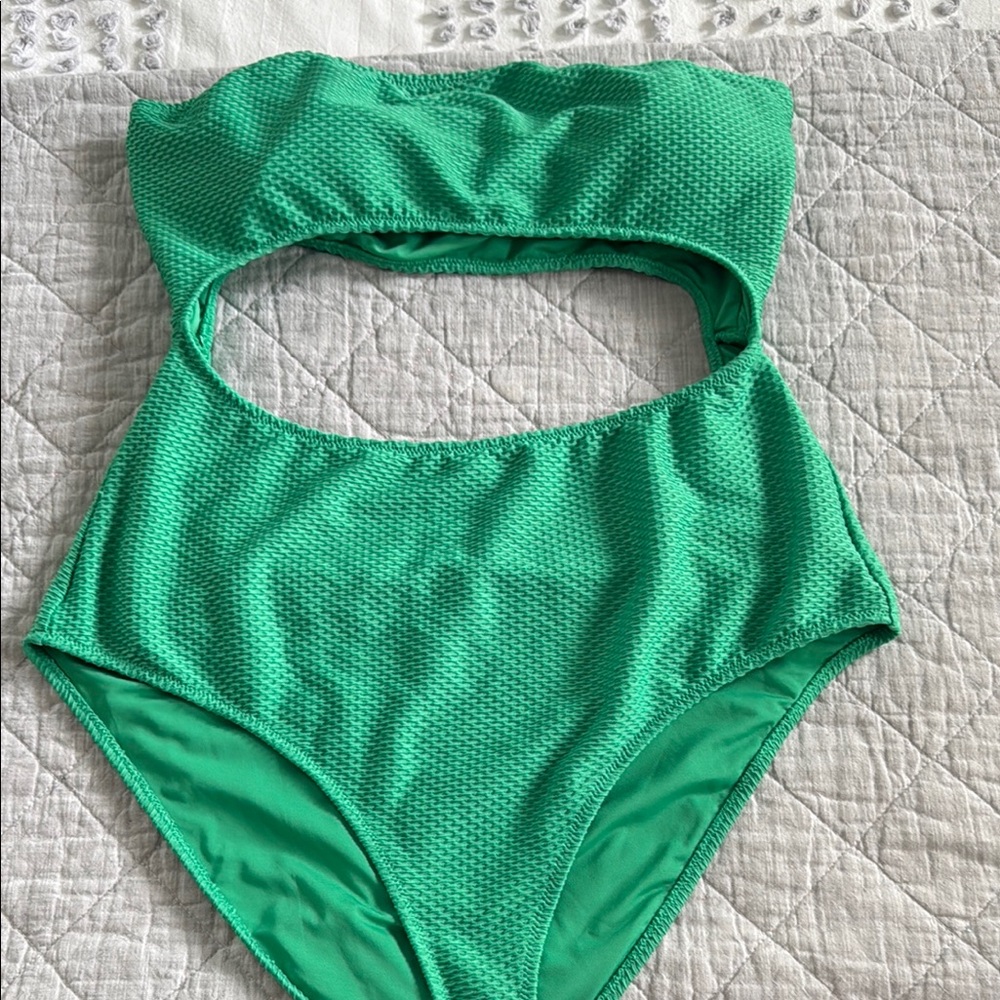 Women Aerie Green Cutout Swimwear